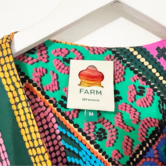 NEW Farm Rio Dotted Patch Scarf Wrap Dress Medium M - Picture 3 of 11